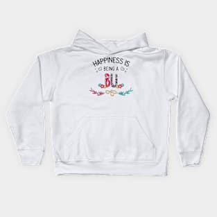 Happiness Is Being A Bu Wildflowers Valentines Mothers Day Kids Hoodie